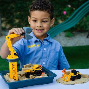 Playset Cat Excava Y Construye Con 2 Vehiculos Grua Y Arena Magica