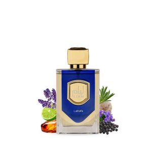 Lattafa Liam Blue Shine fragancia unisex, 100 ml. Con notas de bergamota y pimienta