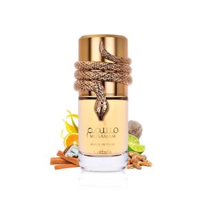 Perfume unisex Lattafa Musamam White Intense, especias y coco