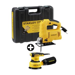 Sierra Caladora SJ60K-K4 600W + Lijadora Roto-Orbital SS30 5" 300W Stanley