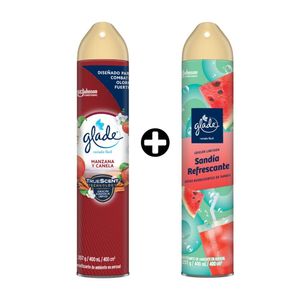 COMBO Ambientador en spray Glade Manzana Canela x 400ml + Ambientador Aerosol Glade Sandia 400ml