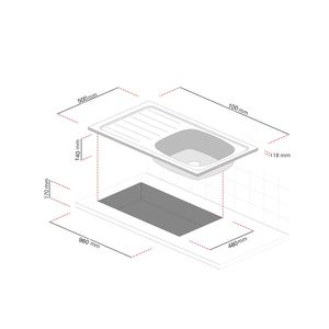Lavadero Titan 1 poza con accesorios 100x50cm Splendid