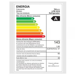 Frigobar de 92 Litros Auto Frost Libero LFB-101N Negro