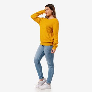 Sueter Polera de Cashemira Color Amarillo para Mujer