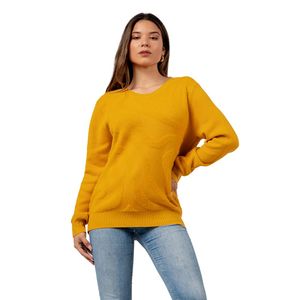 Sueter Polera de Cashemira Color Amarillo para Mujer