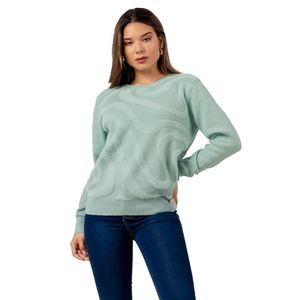 Sueter Polera de Cashemira Verde Agua para Mujer