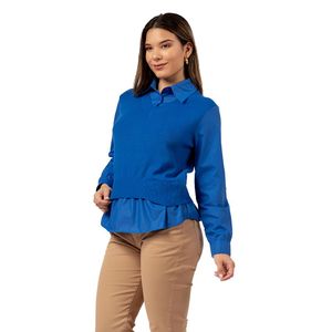 Chompa Camisero 2 en 1 Azul