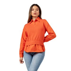 Chompa Camisero 2 en 1 Naranja
