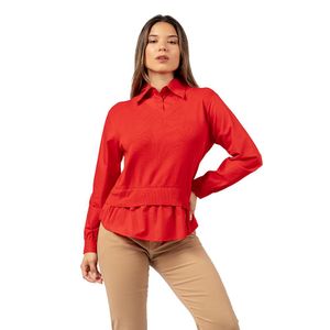 Chompa Camisero 2 en 1 Rojo