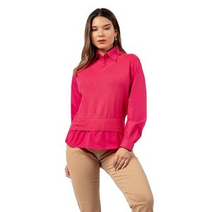 Chompa Camisero 2 en 1 Fucsia
