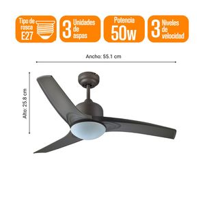 Ventilador de Techo Westinghouse Flow Air 3 Velocidades 45W Gris