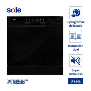 Lavaplatos Sole SOLLAVAJ002B Black 8 Sets