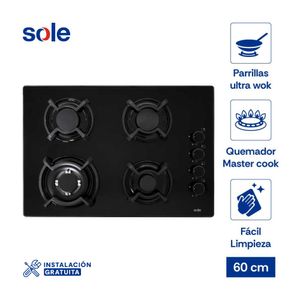 Cocina Encimera Sole SOLCO047V3 Vidrio Templado 65cm