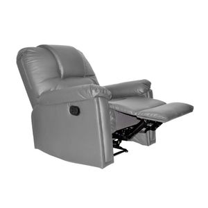 Sillón Reclinable Relax King Cuero Pu Gris Bonno