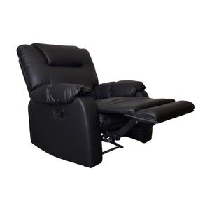 Sillón Reclinable Relax Queen Cuero Pu Negro Bonno