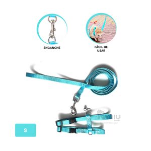 Arnes para Conejo de Paseo Delgado de Color Celeste