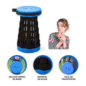 Silla Moderna Plegable 2 Seguros en Azul Y+Papel de Regalo
