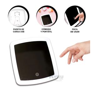 Espejo Led Táctil Rectangular para Maquillaje en Tono Blanco