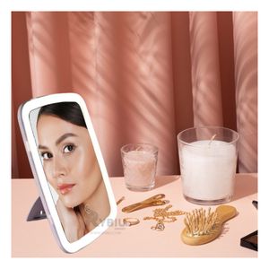 Espejo Led Táctil Rectangular para Maquillaje en Tono Blanco