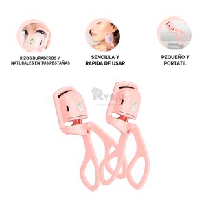 Rizador de Pestañas Electrico Tono Rosado Y+Papel de Regalo