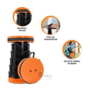 Banco Transportable en Color Anaranjado Y+Post-it adhesivos