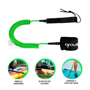 Correa de Tobillo Surf en Tonaliad Verde Y+Regalo Stickers