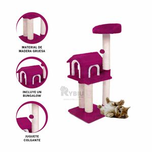 Gym Moderno y Manejable para Divertir a Gatos Color Fucsia