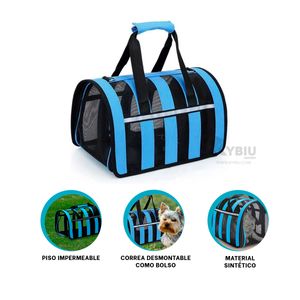 Mochila Transportadora de Color Celeste Y+Papel de Regalo