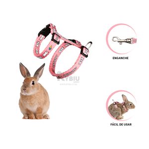 Arnes Practico para Conejos Delgado en Rosado Y+Agendita