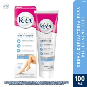 Crema Depilatoria Corporal Veet Pure Piel Sensible Pote 100 ml