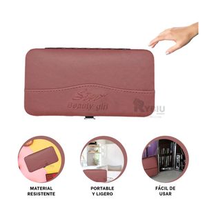 Set de Manicure y Pedicure de 12 Piezas Tono Guinda