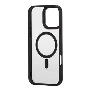 Case para iPhone 16 pro, con MagSafe para carga inalámbrica, rígido, transparente con negro