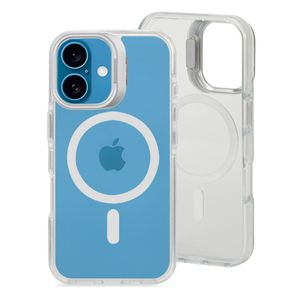 Case para iPhone 16, con MagSafe para carga inalámbrica, con soporte de cámara, rígido, transparente