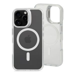 Case para iPhone 16 pro, con MagSafe para carga inalámbrica, con soporte de cámara, rígido, transparente