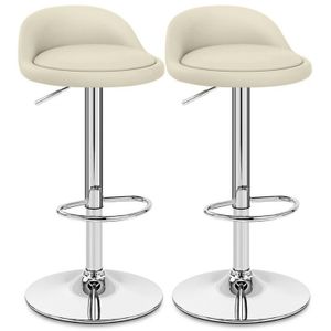 Set x 2 Sillas De Bar Altura Regulable Blanco