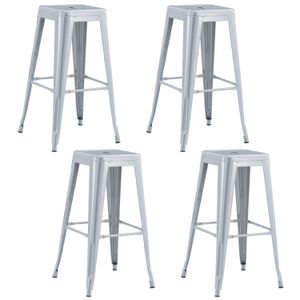 Set x 4 Sillas de Bar Metal Tolix Gris