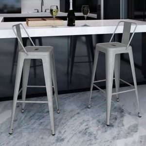 Set x 4 Sillas de Bar Tolix Con Respaldo Gris