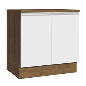 Mueble de Cocina 2 Puertas Glamy 80 cm Marrón/Blanco
