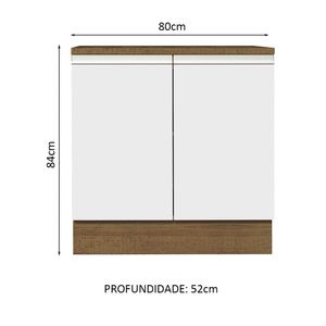 Mueble de Cocina 2 Puertas Glamy 80 cm Marrón/Blanco