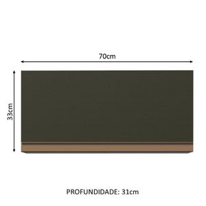Alacena de Cocina de Cocina 1 Puerta Abatible Reims 70 cm Negro