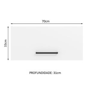 Alacena de Cocina 1 Puerta Abatible Agata 70 cm Marrón/Blanco
