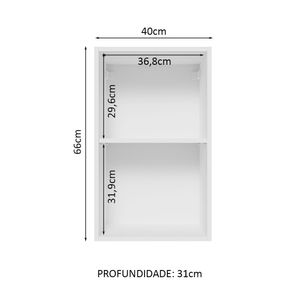 Alacena de Cocina 1 Puerta Glamy 40 cm Blanco