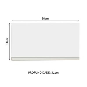 Alacena de Cocina 1 Puerta Abatible Glamy 60 cm Marrón/Blanco