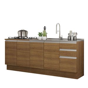 Mueble de Cocina Integral Glamy 200 cm Marrón 10