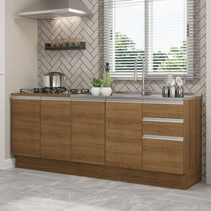 Mueble de Cocina Integral Glamy 200 cm Marrón 10