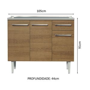 Mueble de Cocina Emilly 105cm con Fregadero Marrón