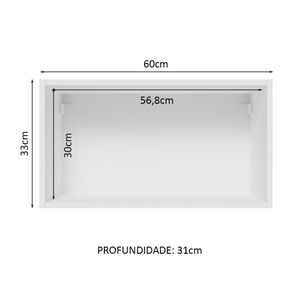 Alacena de Cocina 1 Puerta Basculante Glamy 60 cm Blanco