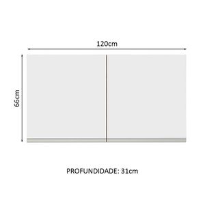 Alacena de Cocina 2 Puertas Glamy 120 cm Marrón/Blanco