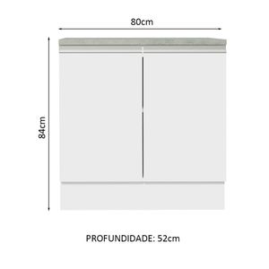 Mueble de Cocina 2 Puertas Glamy 80 cm Blanco