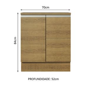 Mueble de Cocina 2 Puertas Glamy 70 cm Marrón